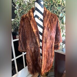 Vintage Dark Brown Mink Cape Stole Wrap “A Hudson’s Collection “